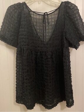 UO sheer black babydoll top